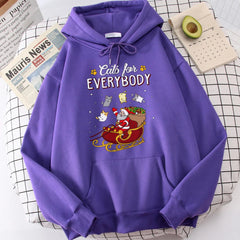 Cats For Everybody Funny Ugly Christmas Hoodie Wome