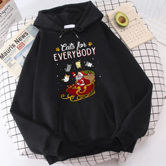 Cats For Everybody Funny Ugly Christmas Hoodie Wome