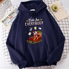 Cats For Everybody Funny Ugly Christmas Hoodie Wome