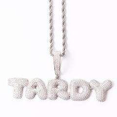 Zircon Bubble English Letter Pendant Combination Necklace